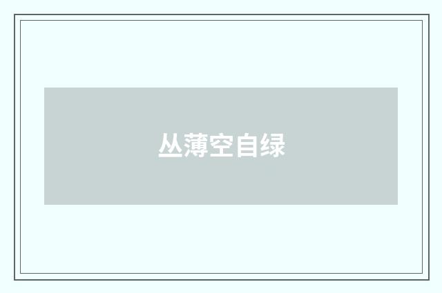 丛薄空自绿