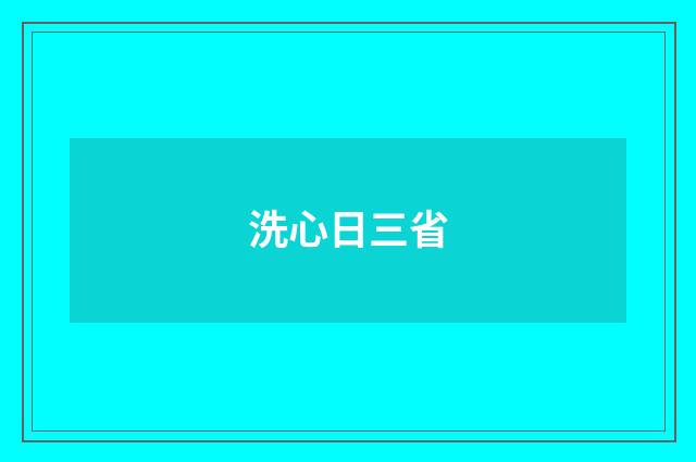 洗心日三省