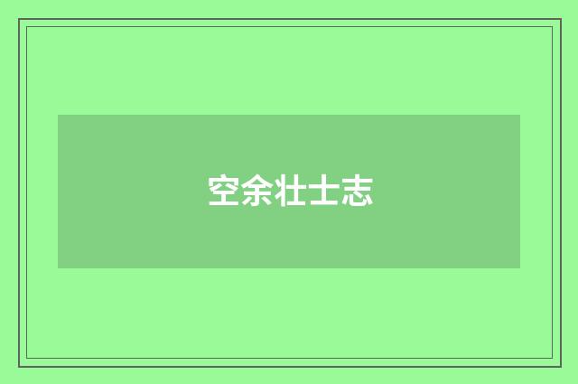 空余壮士志