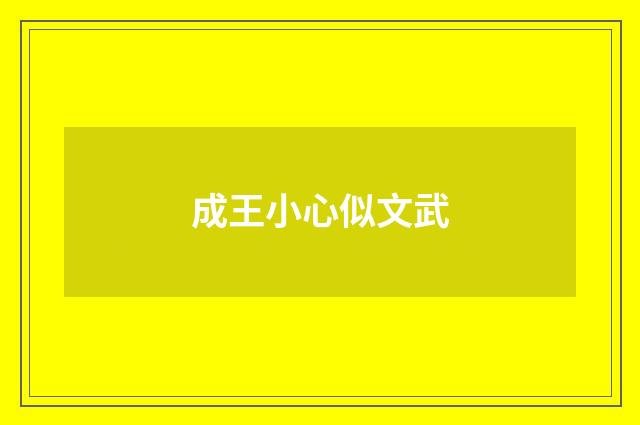 成王小心似文武