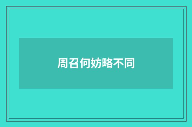 周召何妨略不同