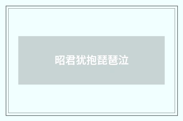 昭君犹抱琵琶泣