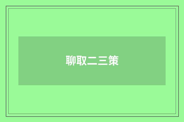 聊取二三策