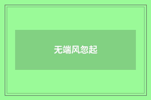 无端风忽起