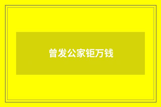 曾发公家钜万钱