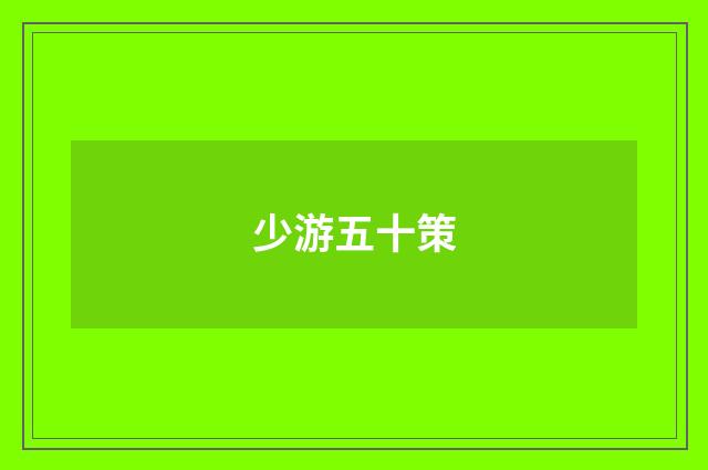 少游五十策