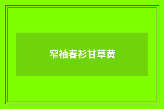 窄袖春衫甘草黄