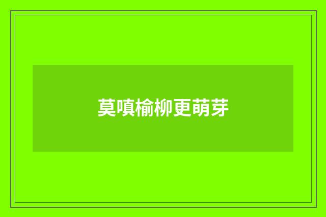 莫嗔榆柳更萌芽