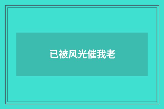 已被风光催我老