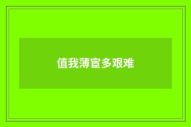 值我薄宦多艰难
