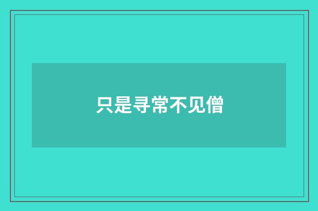 只是寻常不见僧