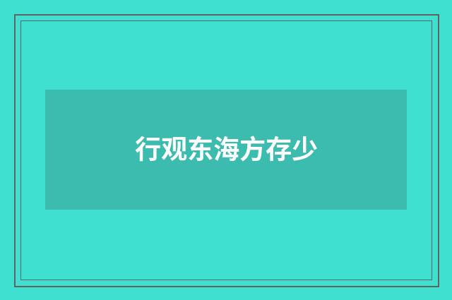 行观东海方存少