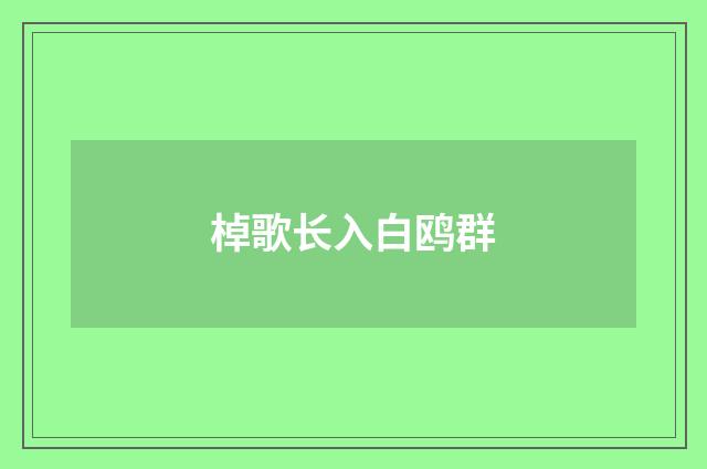 棹歌长入白鸥群