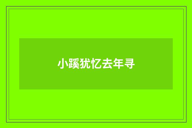 小蹊犹忆去年寻