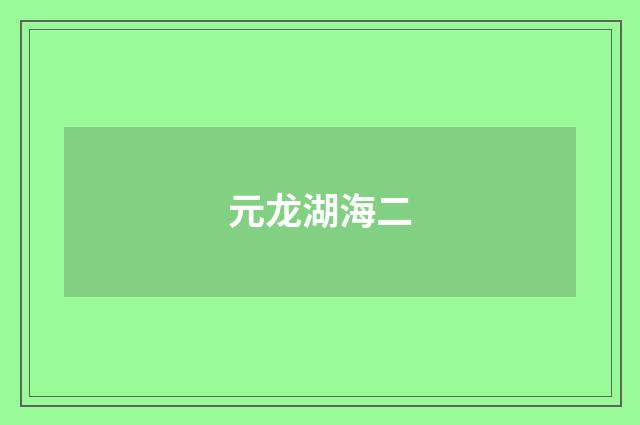 元龙湖海二
