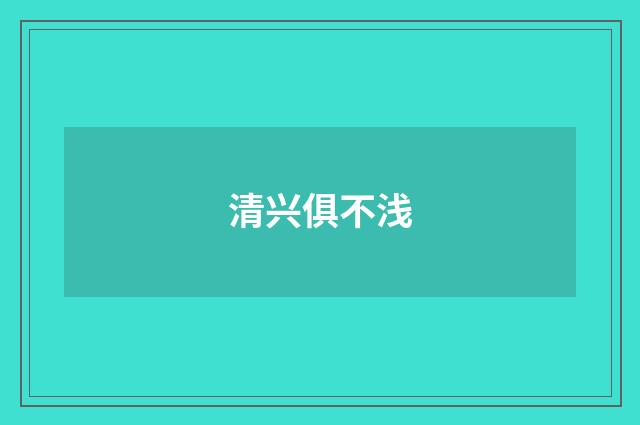 清兴俱不浅