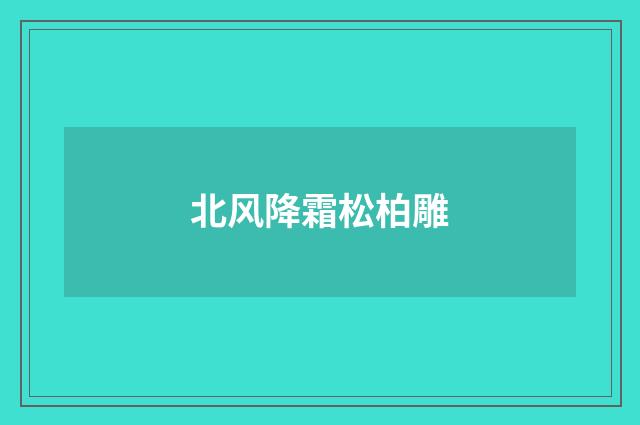 北风降霜松柏雕