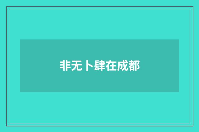 非无卜肆在成都