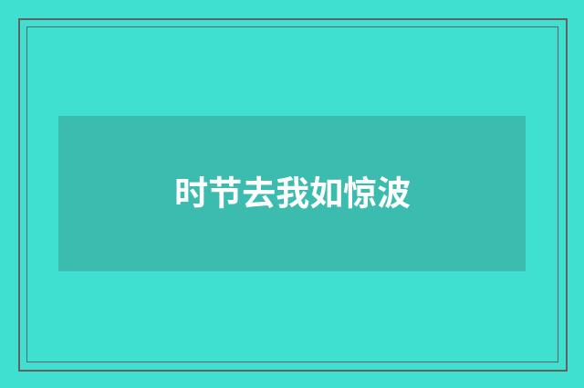 时节去我如惊波
