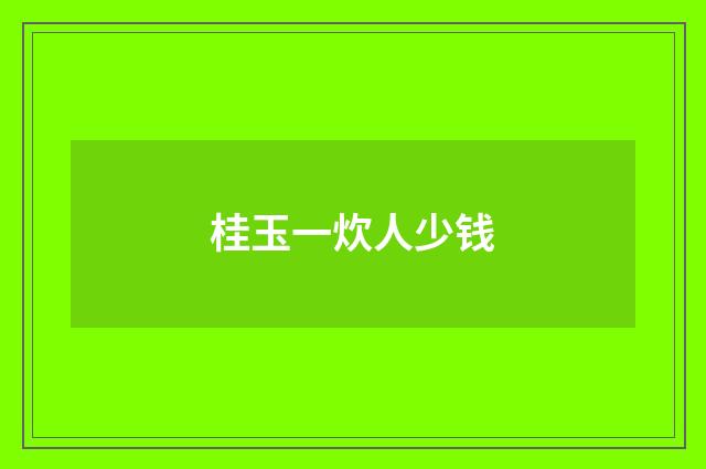 桂玉一炊人少钱