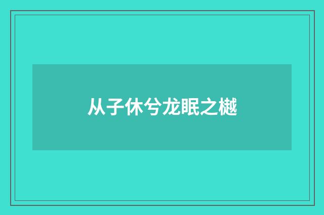 从子休兮龙眠之樾