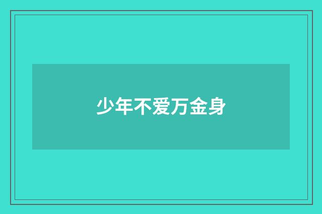 少年不爱万金身
