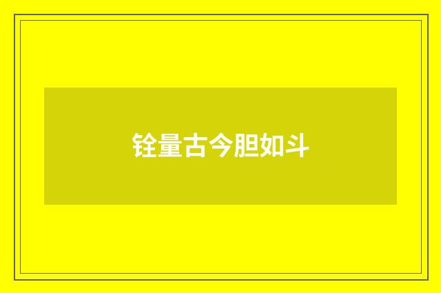 铨量古今胆如斗