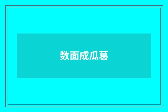 数面成瓜葛