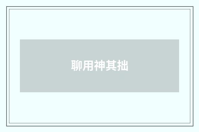 聊用神其拙