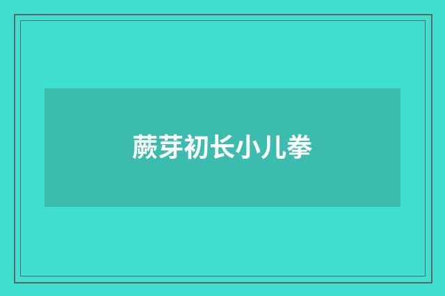 蕨芽初长小儿拳