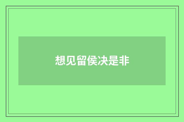 想见留侯决是非