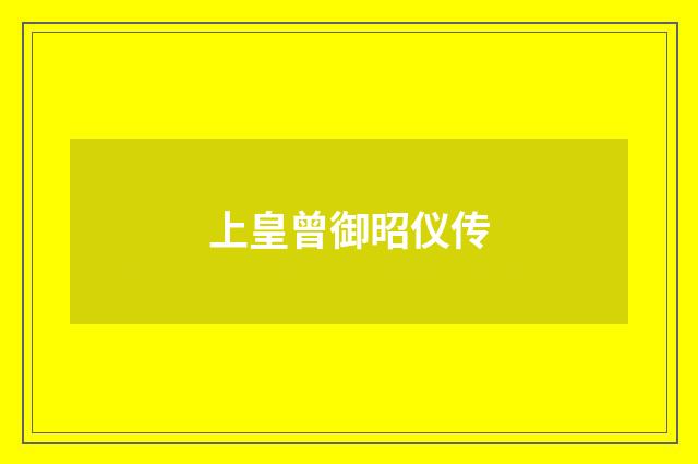 上皇曾御昭仪传