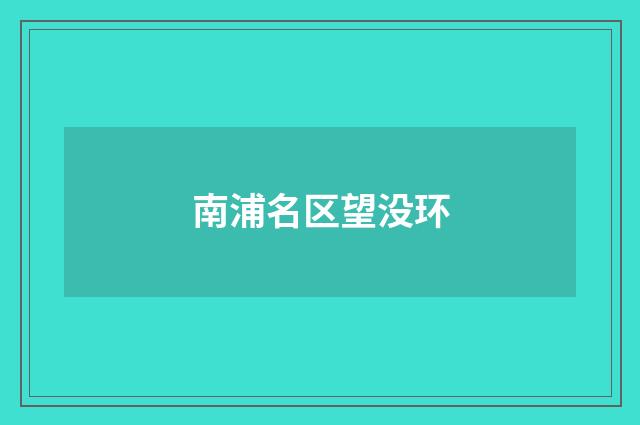 南浦名区望没环