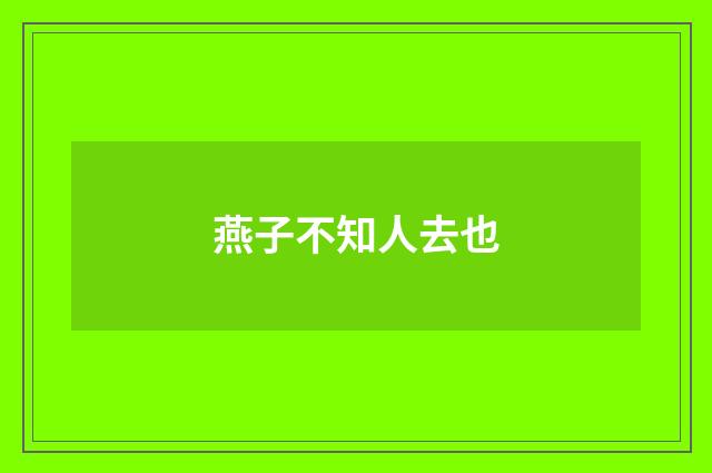 燕子不知人去也