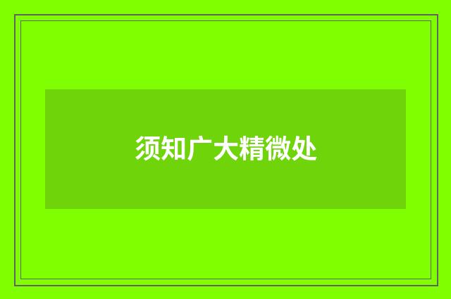须知广大精微处
