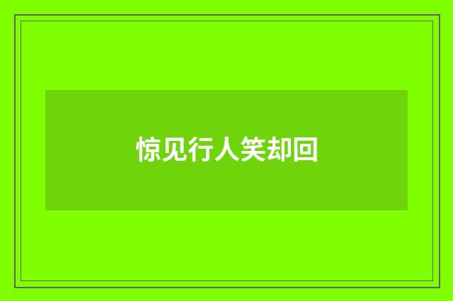 惊见行人笑却回