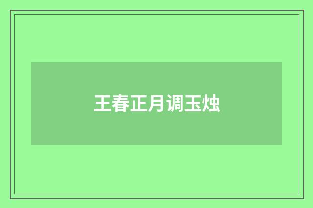 王春正月调玉烛