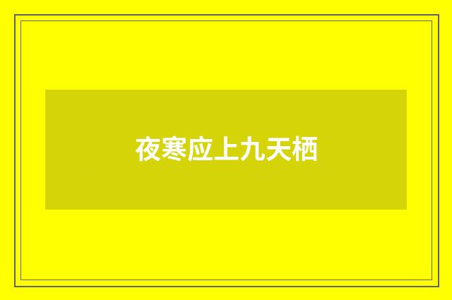 夜寒应上九天栖