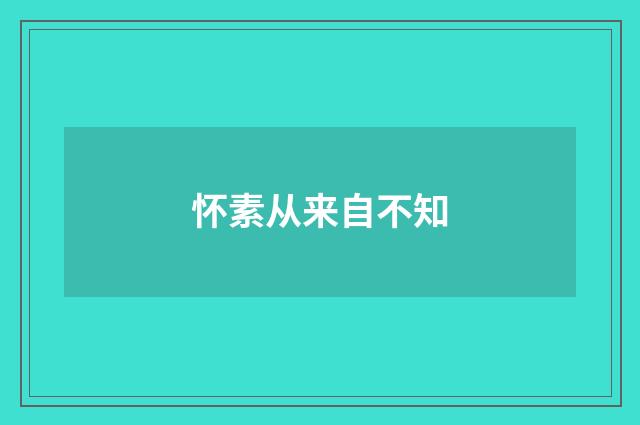 怀素从来自不知
