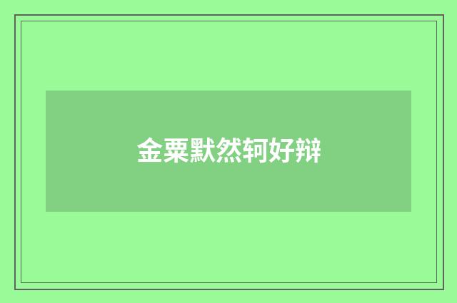 金粟默然轲好辩