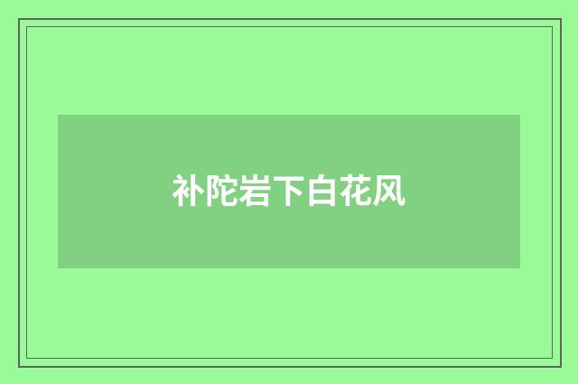补陀岩下白花风