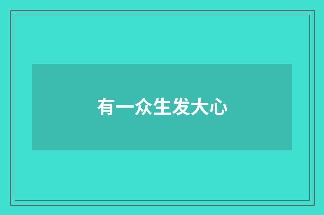 有一众生发大心