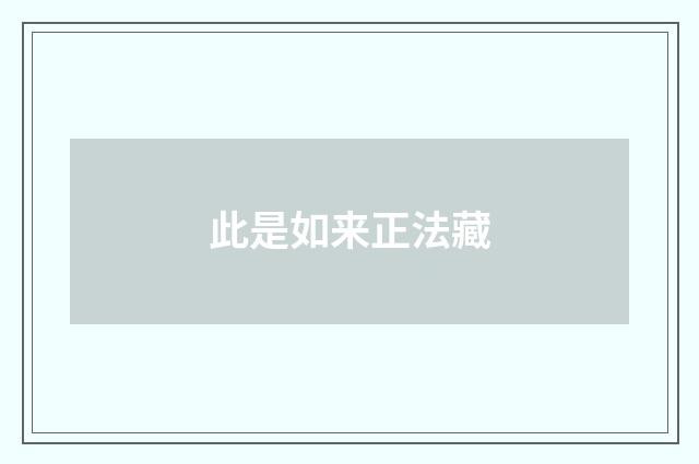 此是如来正法藏