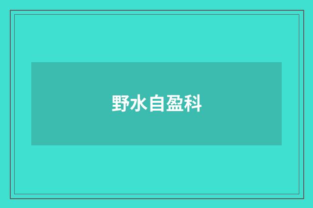 野水自盈科