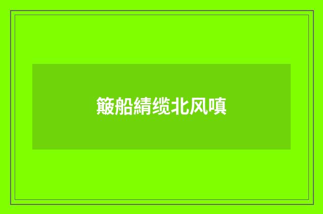 簸船綪缆北风嗔