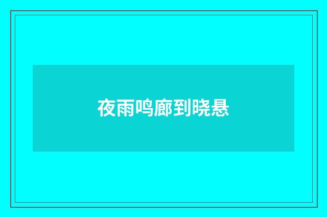 夜雨鸣廊到晓悬