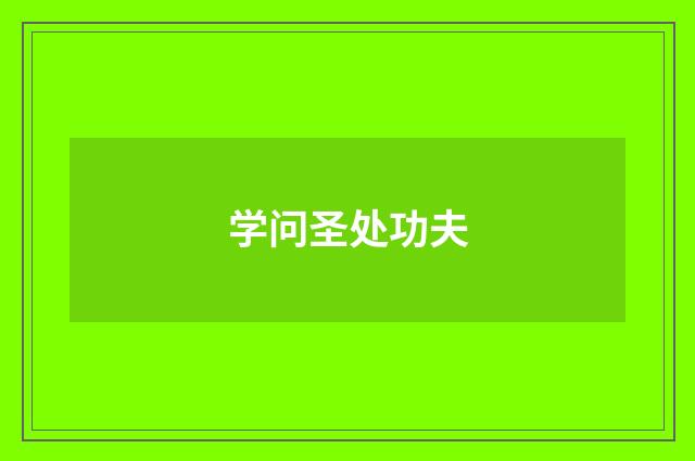 学问圣处功夫