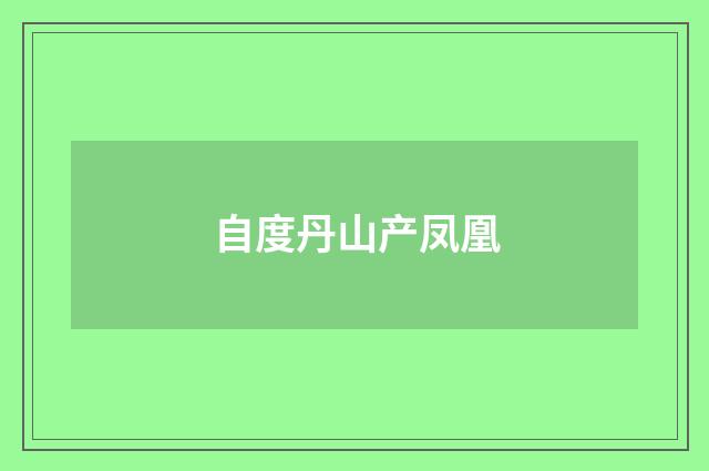 自度丹山产凤凰