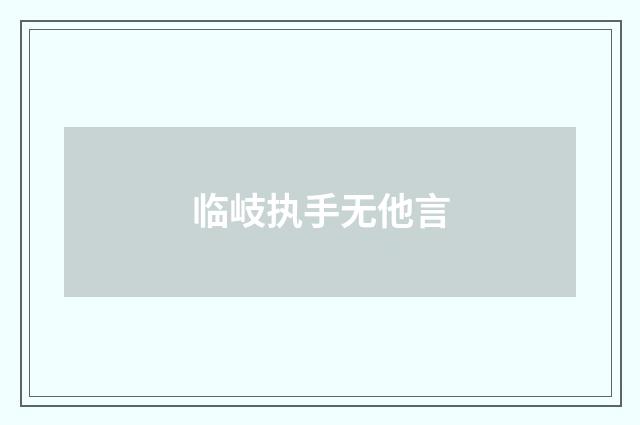 临岐执手无他言