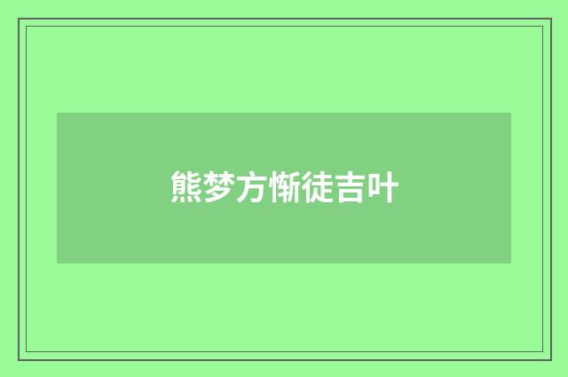 熊梦方惭徒吉叶